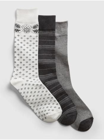 Ponožky crew socks, 3 páry Farebná