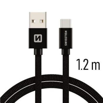 Swissten textilný dátový kábel USB-C 1,2 m čierny (71521201)