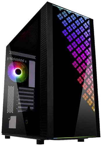 Bitfenix Dawn TG A-RGB midi tower herné puzdro čierna integrované osvetlenie, 2 predinštalované ventilátory, 1 predinšta