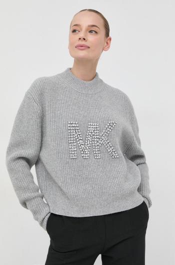 Vlnený sveter MICHAEL Michael Kors dámsky, šedá farba, tenký,