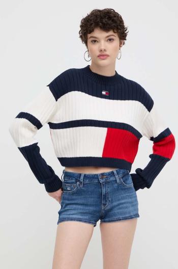 Bavlnený sveter Tommy Jeans béžová farba,tenký,DW0DW18117