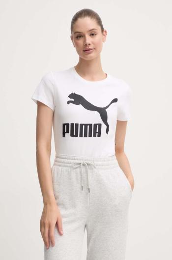 Bavlnené tričko Puma Classic Logo Tee 530076.02-white, biela farba