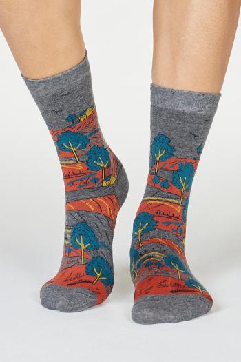 Sivé vzorované ponožky Evetta Gots Landscape