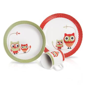 3-dielna detská porcelánová jedálenská súprava Orion Owl