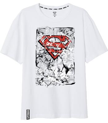 EPlus Pánske tričko - Superman biele Veľkosť - dospelý: S