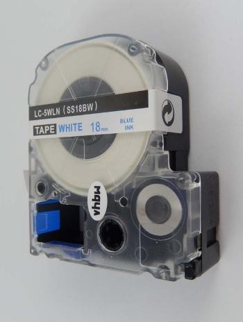 Epson LC-SS18BW, 18mm x 8m, modrý tisk / bílý podklad, kompatibilní páska