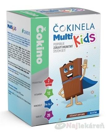 ČOKINELA Multi Kids, čokoládové tabličky, 20 ks