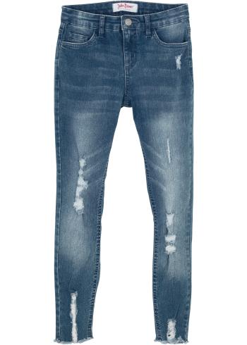 Dievčenské skinny džínsy v used vzhľade