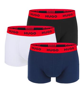 HUGO - boxerky 3PACK cotton stretch black, red, blue combo - limitovaná fashion edícia (HUGO BOSS)-M (83-89 cm)