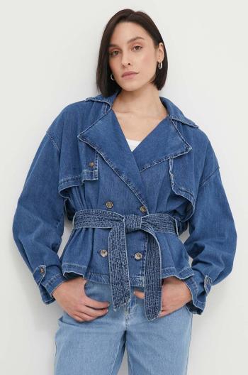 Rifľová bunda Pepe Jeans DUNE dámska, tmavomodrá farba, prechodná, PL402380