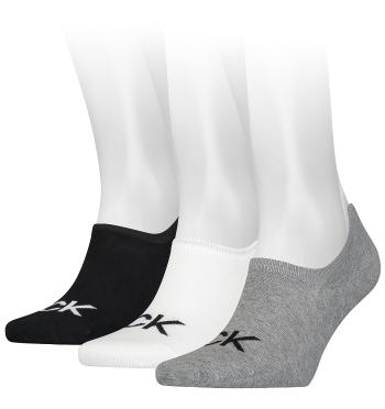 CALVIN KLEIN - 3PACK big logo CK mid grey pánske neviditeľné ponožky-UNI