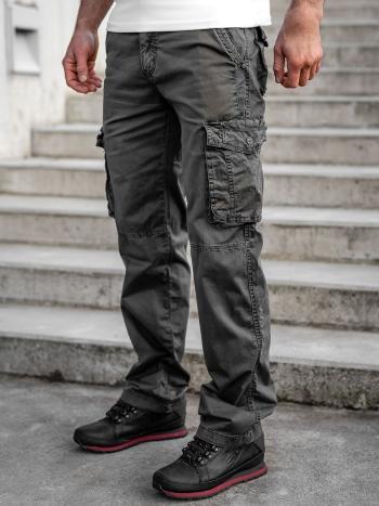 Grafitové pánske kapsáčové nohavice s opaskom Bolf CT8906