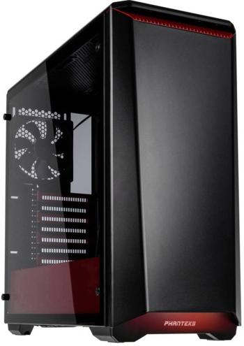 Phanteks P400 midi tower PC skrinka čierna, červená 2 predinštalované ventilátory