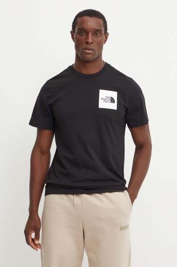 Tričko The North Face Fine Tee pánske, čierna farba, s nášivkou, NF0A8A6MJK31