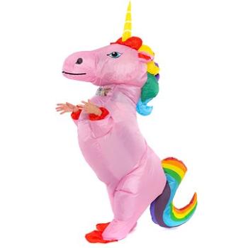 Nafukovací kostým pre dospelých Pink Unicorn with rainbow tail (HRAbz25272)