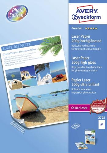 Avery-Zweckform Premium Laser Papier hochglänzend 2798  papier do laserovej tlačiarne A4 200 g/m² 100 listov biela