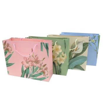 TORO Papierová dárčeková taška TORO 40x30x12cm kvety