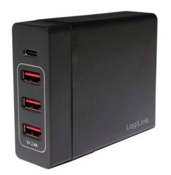 LogiLink PA0122 PA0122 USB nabíjačka do zásuvky (230 V) Výstupný prúd (max.) 10200 mA 4 x USB , USB-C ™ zásuvka auto-det