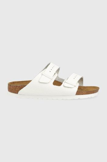 Kožené šľapky Birkenstock Arizona dámske, biela farba, 1025061