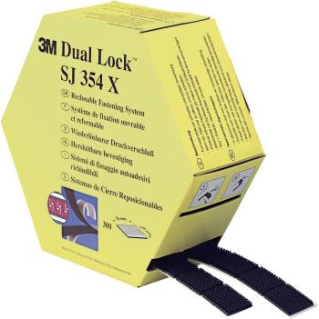 lepiaci pásik so suchým zipsom 3M SJ354X Dual Lock 7000145978, (d x š) 7500 mm x 25 mm, čierna, 1 pár