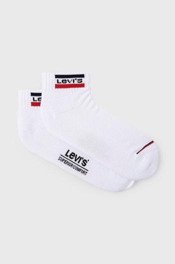 Ponožky Levi's (2-pak) pánske, biela farba