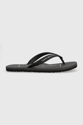 Žabky Tommy Hilfiger RUBBER HILFIGER BEACH SANDAL pánske, čierna farba, FM0FM04468