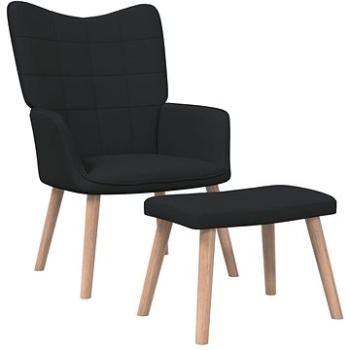 Relaxačná stolička s podnožkou čierna textil, 327936