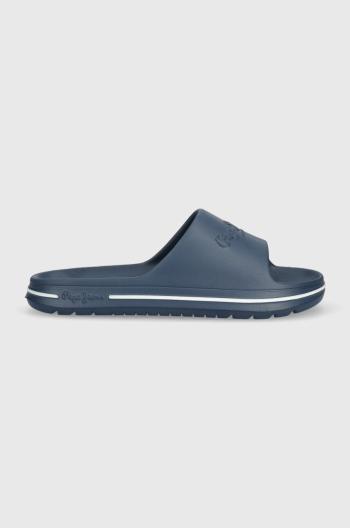 Šľapky Pepe Jeans BEACH SLIDE pánske, tmavomodrá farba, PMS70121