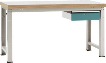 Manuflex WP5407.5021 Kompletný štandardný pracovný stôl PROFI s plastovou platňou, ŠxHxH = 1500 x 700 x 840 mm