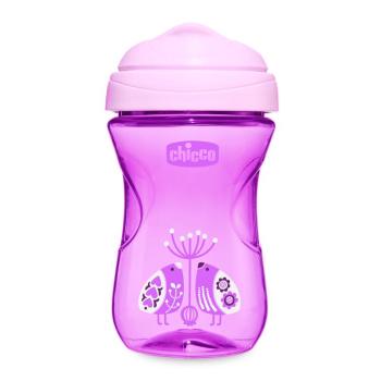 Chicco Hrnček Chicco Jednoduchý s tvrdým náustkom 266 ml, fialový 12m+