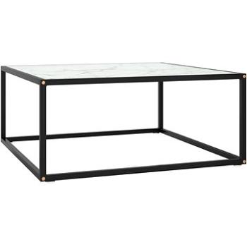 SHUMEE Konferenčný stolík čierny s bielym mramorovým sklom 80 × 80 × 35 cm, 322877