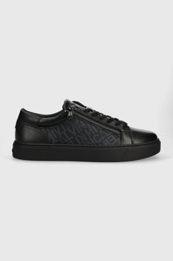 Tenisky Calvin Klein LOW TOP LACE UP W/ZI čierna farba, HM0HM01059