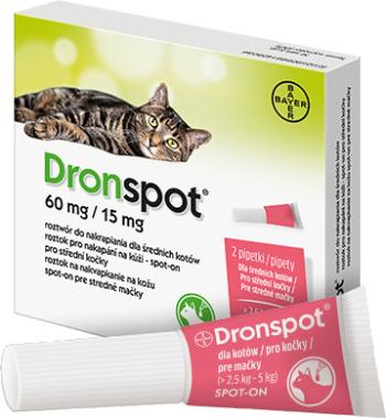 Dronspot 60 mg/15 mg Stredné mačky spot-on 2 x 0.7 ml