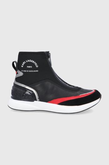 Topánky Karl Lagerfeld čierna farba, na plochom podpätku