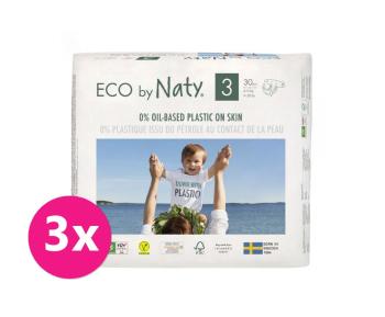 3x ECO BY NATY Plienky jednorazové 3 (4-9 kg) 30 ks