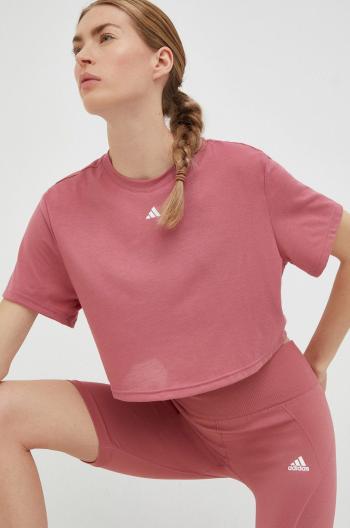 Tričko na jogu adidas Performance Studio ružová farba
