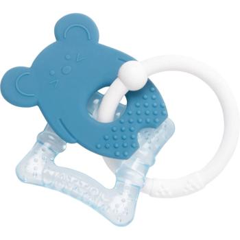 NATTOU Teether With Cooling Part hryzadielko s chladivým účinkom Blue Mouse 3 m+ 1 ks