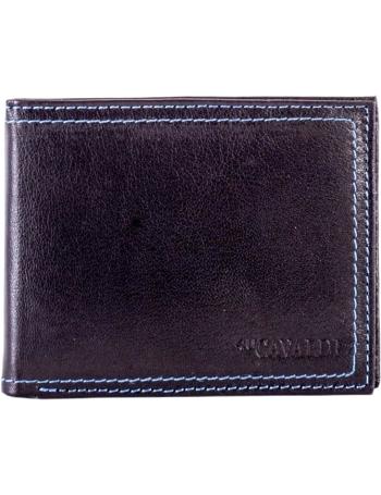 čierna pánska peňaženka s modrým prešívaním vel. ONE SIZE