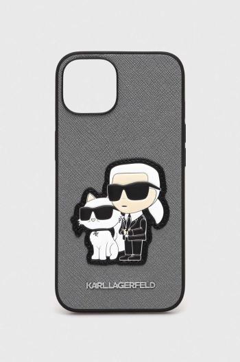 Puzdro na mobil Karl Lagerfeld iPhone 14 6.1" strieborná farba