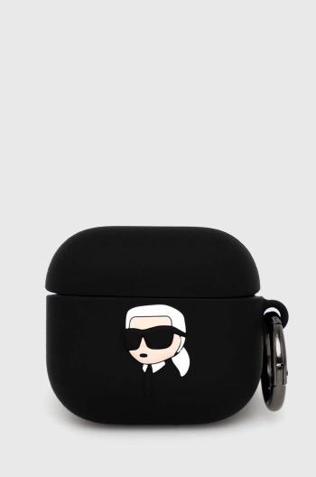 Puzdro na airpod Karl Lagerfeld AirPods 3 cover čierna farba