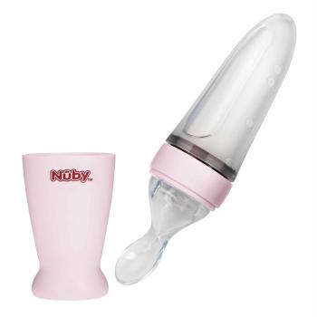 NUBY Kŕmitko silikónové 90 ml 3m+ ružové