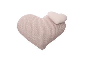 Dekoračný pletený vankúšik - Love knitted pillow heart