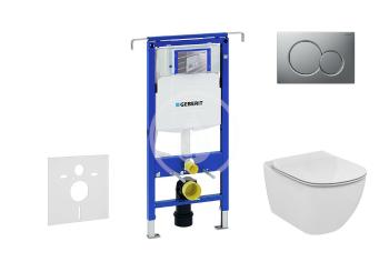 GEBERIT - Duofix Modul na závesné WC s tlačidlom Sigma01, matný chróm + Ideal Standard Tesi - WC a doska, Rimless, SoftClose 111.355.00.5 NE3