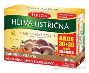 TEREZIA HLIVA USTRICOVITÁ S RAKYTNÍKOVÝM OLEJOM, 30+30 cps zadarmo