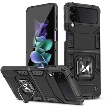 MG Ring Armor plastový kryt na Samsung Galaxy Z Flip 4, čierny