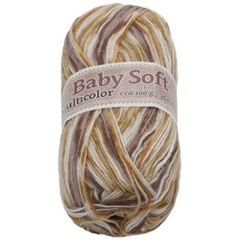 Baby soft multicolor 100 g – 607 biela, béžová, hnedá (6861)