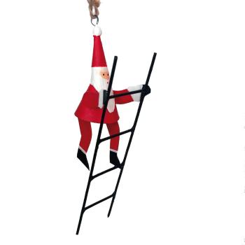 Vianočná závesná dekorácia G-Bork Santa With Ladder