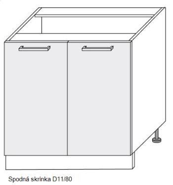 ArtExt Kuchynská linka Brerra - lesk Kuchyňa: Spodná skrinka D11/80 / (ŠxVxH) 80 x 82 x 50 cm
