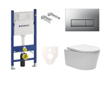 Cenovo zvýhodnený závesný WC set Geberit do ľahkých stien / predstenová montáž + WC SAT Brevis SIKOGES7W8S