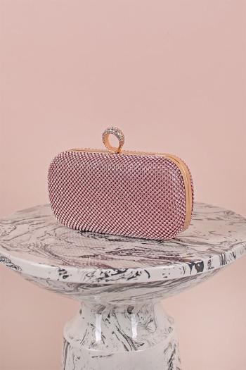 Zlato-ružová spoločenská clutch kabelka Rosa